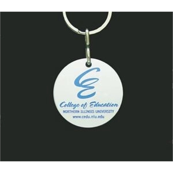 1.5 round key fob. 4 different imprinting styles and 12 color... from ASI 41080 Nelson Boone Co Inc / Alumaline® & Brass