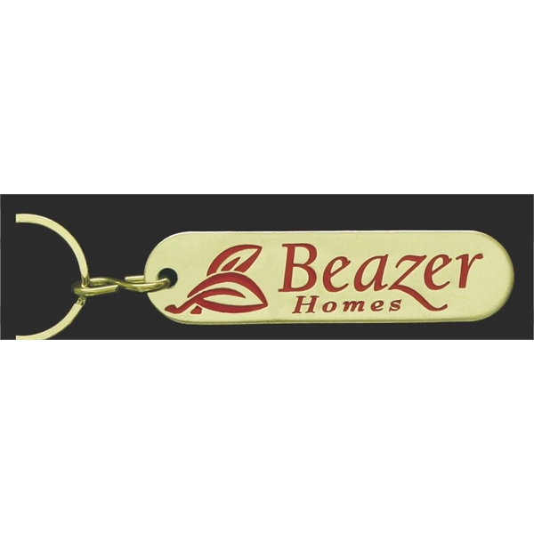 3" x 3/4" oblong shaped key fob. 4 different imprinting styles... from ASI 41080 Nelson Boone Co Inc / Alumaline® & Brass