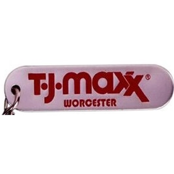 3" x 3/4" oblong shaped key fob. 4 different imprinting styles... from ASI 41080 Nelson Boone Co Inc / Alumaline® & Brass