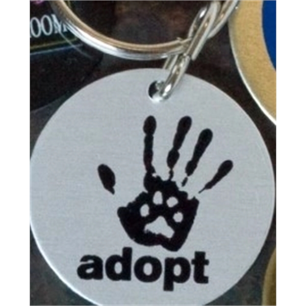 1.5 round key fob. 4 different imprinting styles and 12 color... from ASI 41080 Nelson Boone Co Inc / Alumaline® & Brass