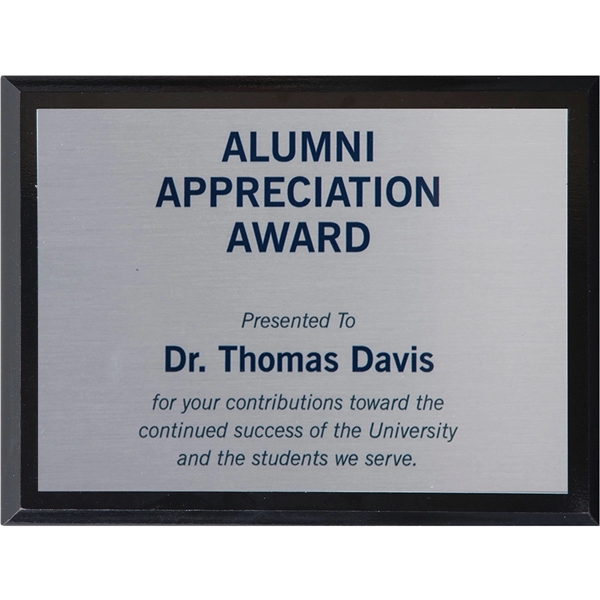 Customizable 8" x 6" wood and aluminum sublimated plaques with horizontal... from ASI 61966 HPG / Beacon Promotions HPG Gold