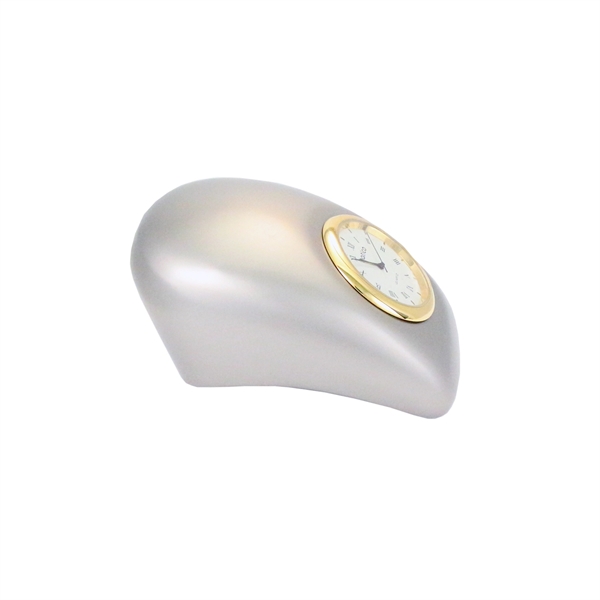 Pearl silver desk clock, with gold bezel.... from ASI 73010 Natico Originals Inc / Natico Originals