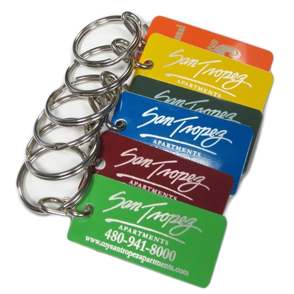 1" x 2" rectangular shaped key fob. 4 different imprinting styles... from ASI 41080 Nelson Boone Co Inc / Alumaline® & Brass