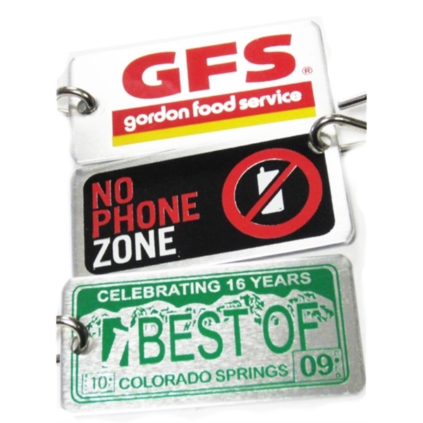 1" x 2" rectangular shaped key fob. 4 different imprinting styles... from ASI 41080 Nelson Boone Co Inc / Alumaline® & Brass