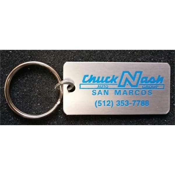 1" x 2" rectangular shaped key fob. 4 different imprinting styles... from ASI 41080 Nelson Boone Co Inc / Alumaline® & Brass