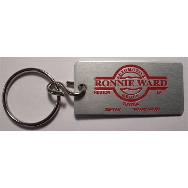 1" x 2" rectangular shaped key fob. 4 different imprinting styles... from ASI 41080 Nelson Boone Co Inc / Alumaline® & Brass