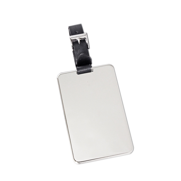 Silver luggage tag, with black leather strap.... from ASI 73010 Natico Originals Inc / Natico Originals
