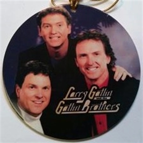 1.5" round ornament with an assembled metallic string or a colorful... from ASI 41080 Nelson Boone Co Inc / Alumaline® & Brass