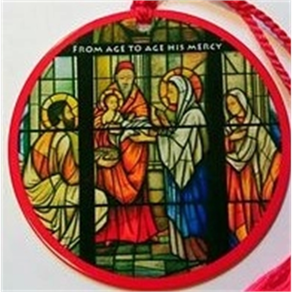 1.5" round ornament with an assembled metallic string or a colorful... from ASI 41080 Nelson Boone Co Inc / Alumaline® & Brass