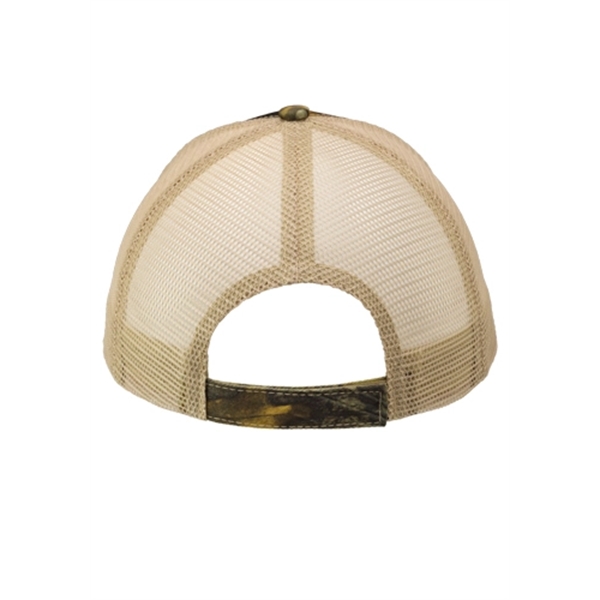 Six panel, structured camo trucker cap with front cotton and mesh... from ASI 39552 BEL Promo