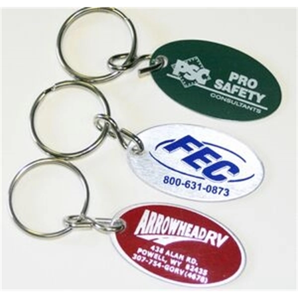 1" x 1 13/16"  aluminum oval key fob. 4 different... from ASI 41080 Nelson Boone Co Inc / Alumaline® & Brass