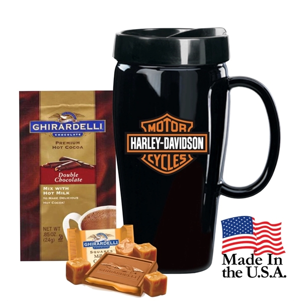 Made in America Gift Tumbler packaged with cocoa pack and chocolate... from ASI 89971 Stuff A Mug