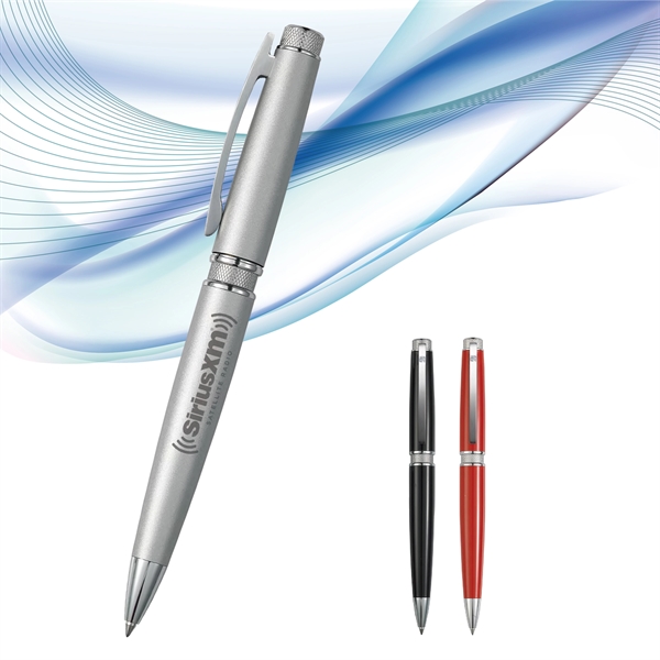 Bedford ball twist-action pen with a glossy finish on red and... from ASI 82498 RiteLine LLC