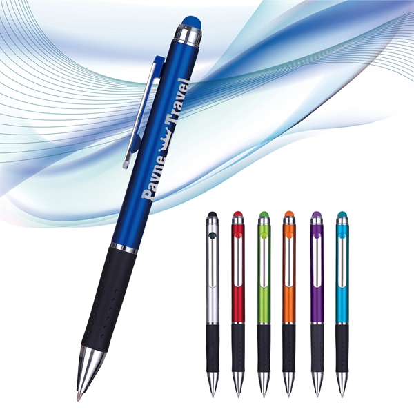 Laredo stylus clip-action pen with a metallic barrel featuring a color-matched... from ASI 82498 RiteLine LLC
