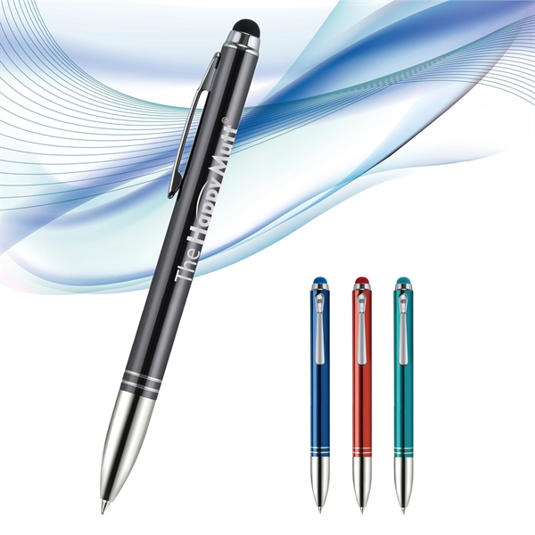 Tyler twist-action pen with a matching stylus, glossy metallic barrel, and... from ASI 82498 RiteLine LLC