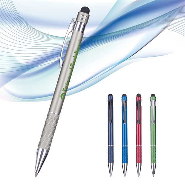 Arlington plunger-action pen with a stylus, a knurled, slip-resistant grip, satin... from ASI 82498 RiteLine LLC