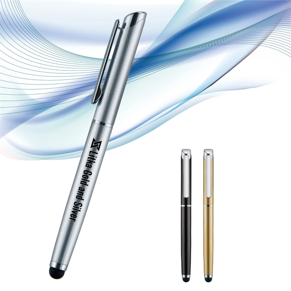 Lucas cap-off style stylus pen with a metal barrel with satin... from ASI 82498 RiteLine LLC