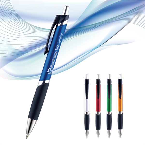 Osage plunger-action RitePlus Ink™ pen with a metallic barrel, chrome tip,... from ASI 82498 RiteLine LLC