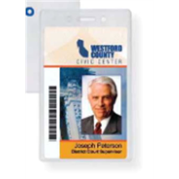 Heavy Duty clear vinyl prox holder vertical top load with slot... from ASI 47204 CredentialExpress / CredentialExpress