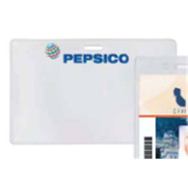 Clear vinyl prox card holder horizontal top load with slot.... from ASI 47204 CredentialExpress / CredentialExpress