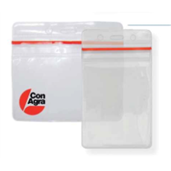 Clear vinyl badge holder with zip closure vertical top load with... from ASI 47204 CredentialExpress / CredentialExpress