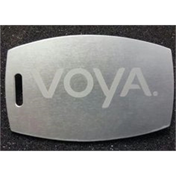 3" x 2" Aluminum BagTag w/ a leather strap. 4 different... from ASI 41080 Nelson Boone Co Inc / Alumaline® & Brass