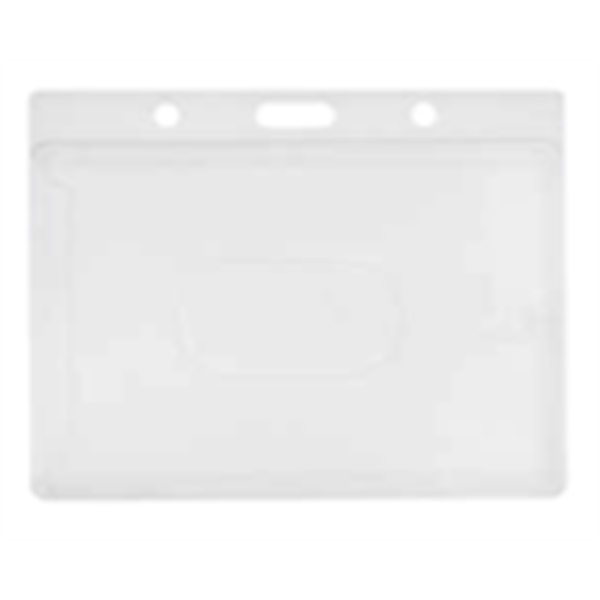 Clear hard plastic badge holder horizontal side load with slot and... from ASI 47204 CredentialExpress / CredentialExpress