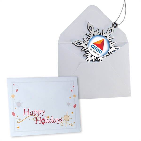 3.125" x 2.5" die cast zinc alloy Christmas ornament with two-sided... from ASI 52263 EMT / EMT EMT EASY