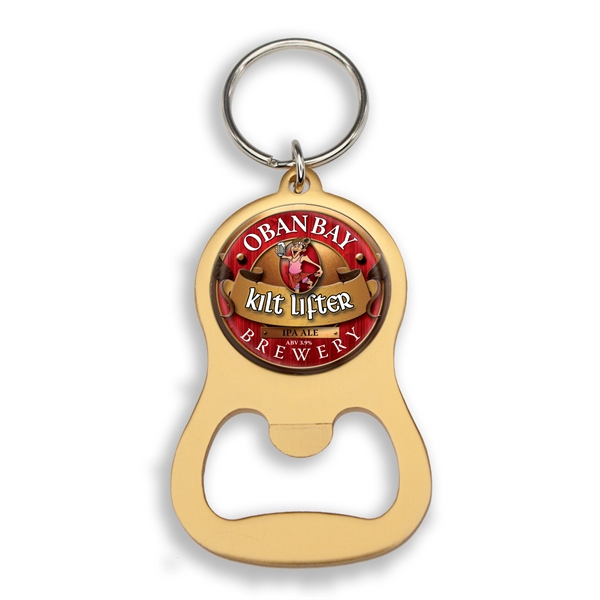 Aluminum bottle opener with full color poly dome imprint and split... from ASI 52263 EMT / EMT
