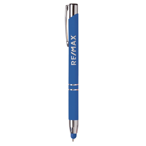 Metal Fiesta Stylus pen featuring  a soft touch rubber coating,... from ASI 90859 Tempo Industries Inc / Tempoline