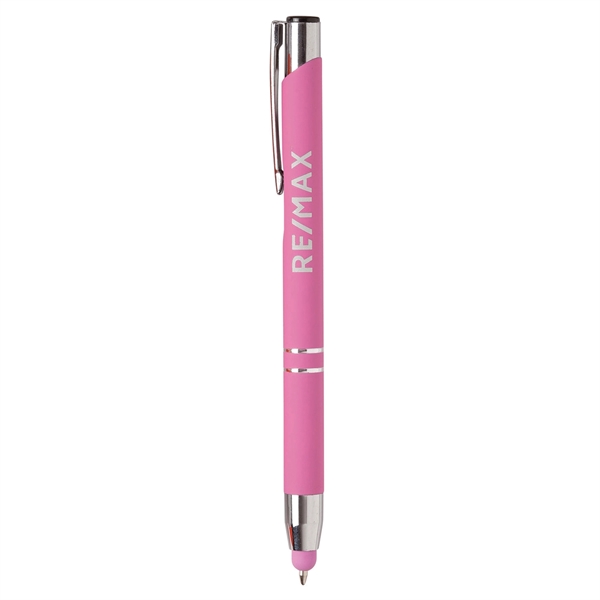 Metal Fiesta Stylus pen featuring  a soft touch rubber coating,... from ASI 90859 Tempo Industries Inc / Tempoline