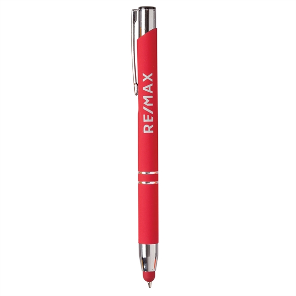 Metal Fiesta Stylus pen featuring  a soft touch rubber coating,... from ASI 90859 Tempo Industries Inc / Tempoline