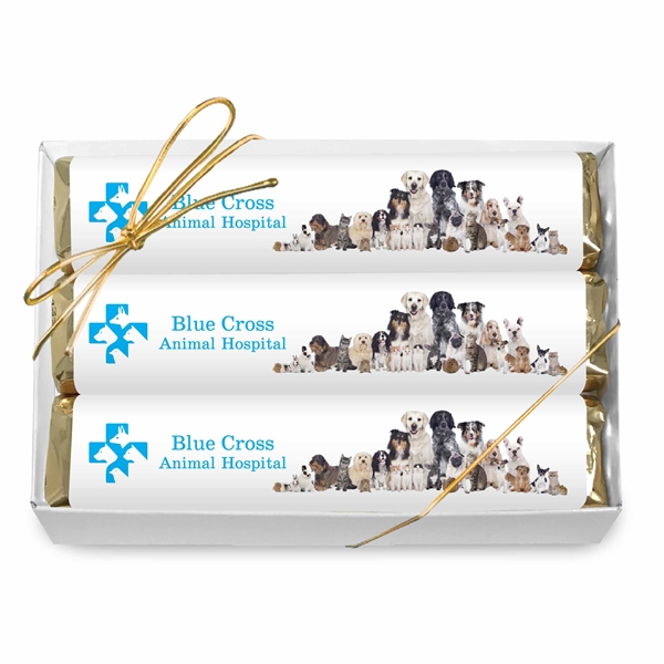 Milk chocolate bar gift set with three 1.5 oz. chocolate bars.... from ASI 61125 Hit Promotional Products