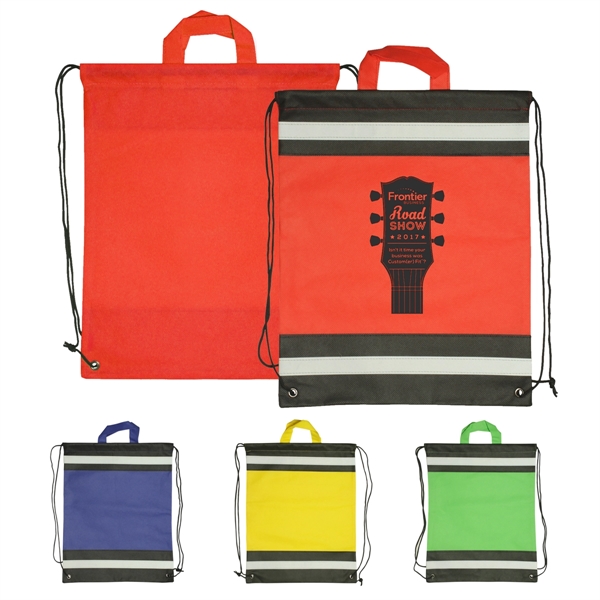 Non-woven reflective drawstring bag.... from ASI 93520 Ventura Inc