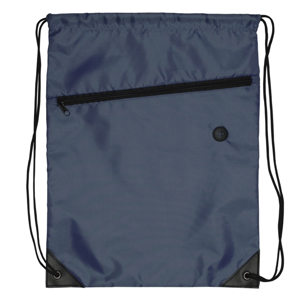 Polyester drawstring backpack with zipper.... from ASI 93520 Ventura Inc