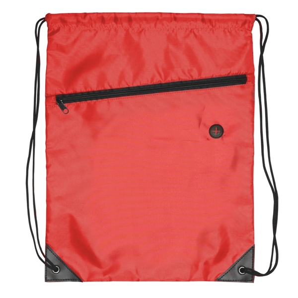 Polyester drawstring backpack with zipper.... from ASI 93520 Ventura Inc