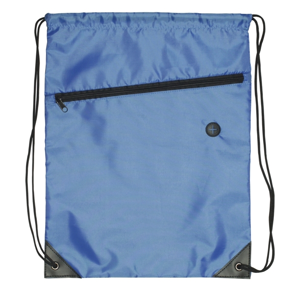 Polyester drawstring backpack with zipper.... from ASI 93520 Ventura Inc