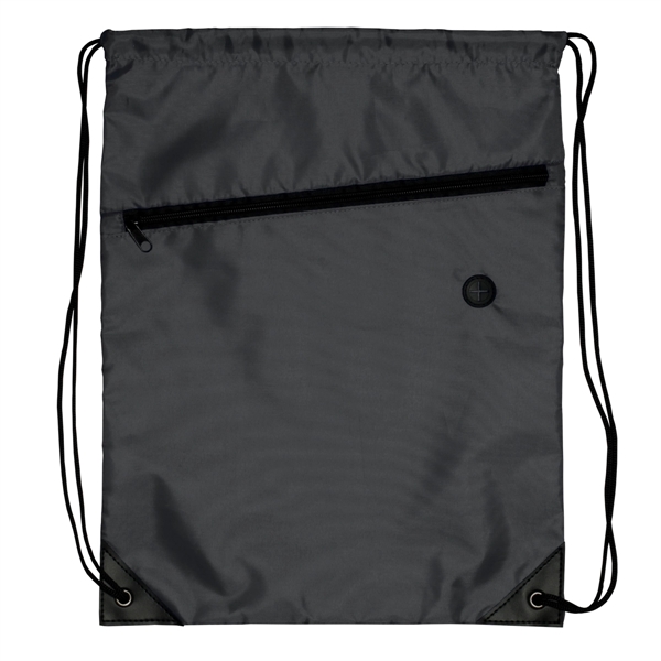 Polyester drawstring backpack with zipper.... from ASI 93520 Ventura Inc