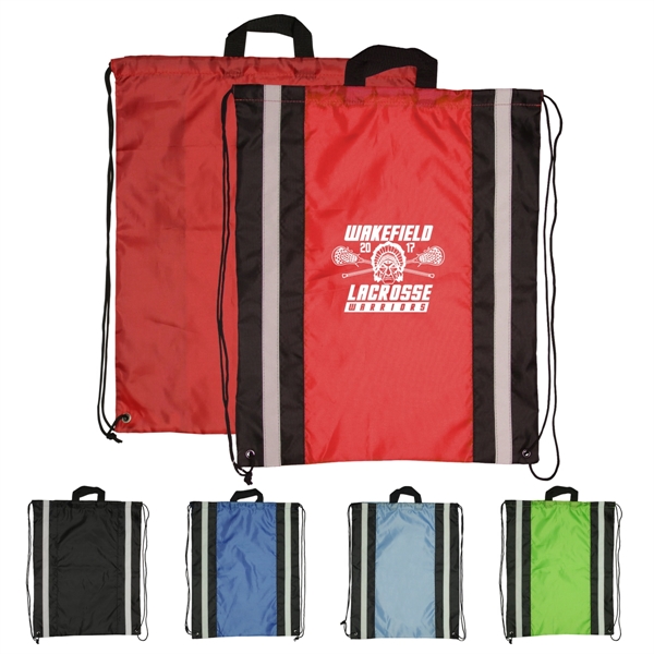 Large reflective drawstring backpack, polyester... from ASI 93520 Ventura Inc