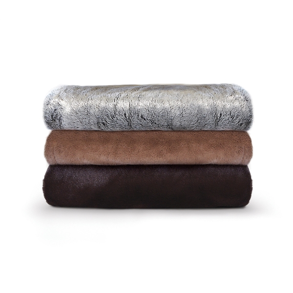 Plush, polyester faux fur throw blanket reversed with micro fur, measuring... from ASI 73520 Neet Feet / Kanata Blanket