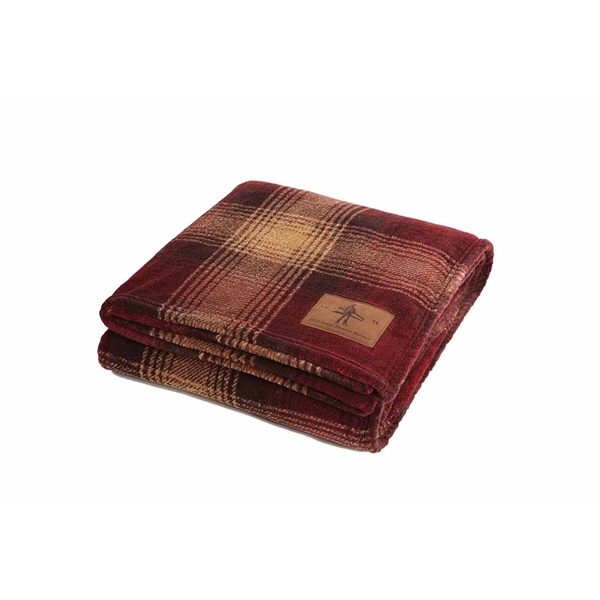 Single layer polyester blanket with check or plaid Velura design, measuring... from ASI 73520 Neet Feet / Kanata Blanket