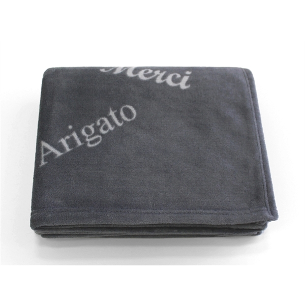 Soft polyester throw blanket with thank you in 5 languages... from ASI 73520 Neet Feet / Kanata Blanket