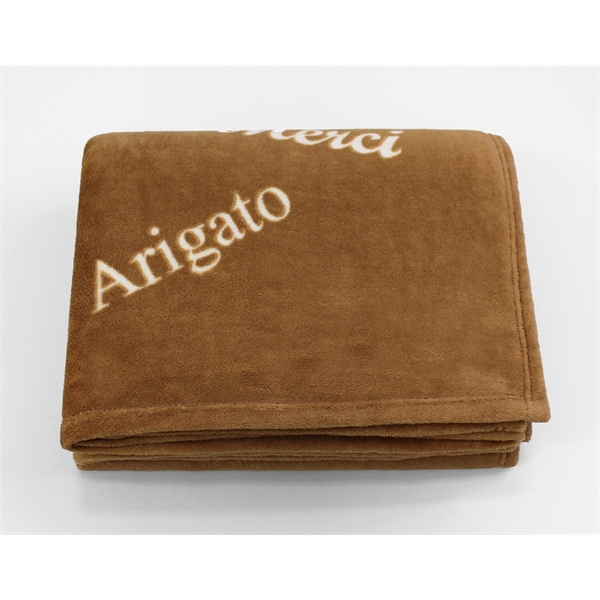 Soft polyester throw blanket with thank you in 5 languages... from ASI 73520 Neet Feet / Kanata Blanket