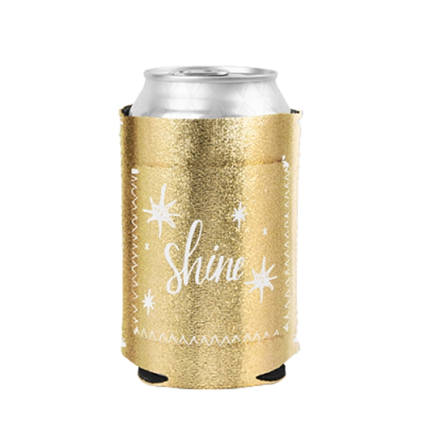 Metallic neoprene can cooler with colored stitching and front pocket.... from ASI 74710 Numo / NUMO