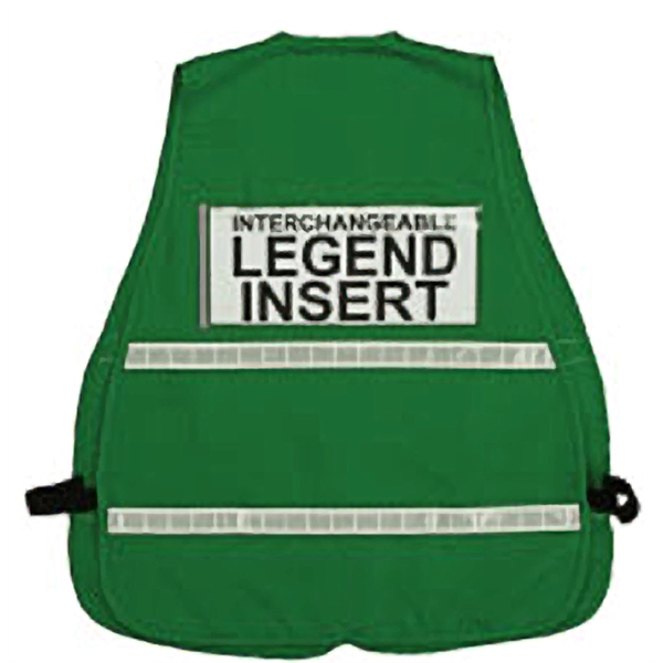 Dark green incident command vest, clear card holders, 1" stripes, (regular... from ASI 79951 Promosafe / Promosafe