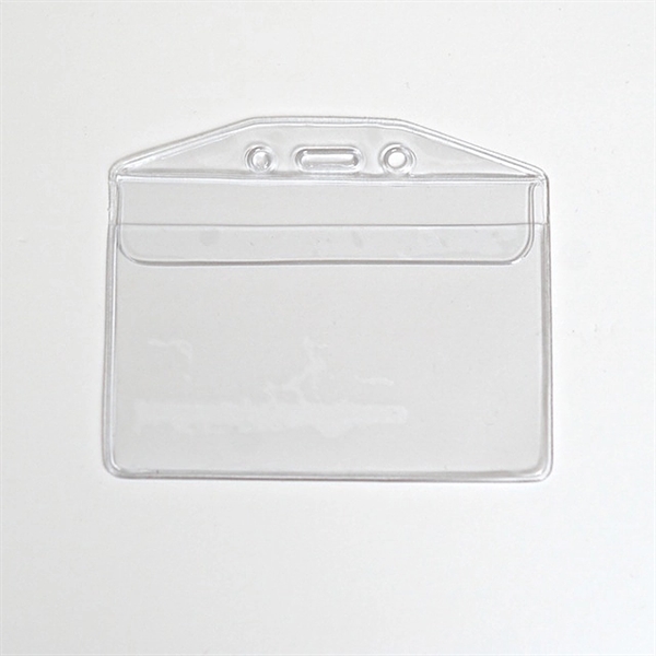 Clear vinyl badge holder with flap, horizontal top load... from ASI 47204 CredentialExpress / CredentialExpress