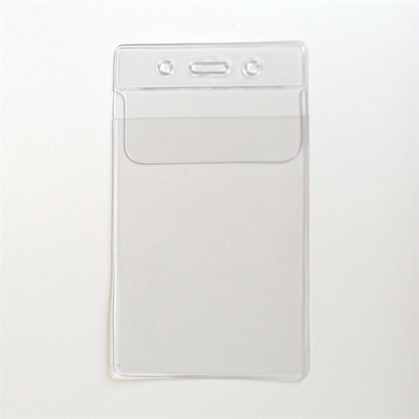 Clear vinyl badge holder with flap, horizontal top load.... from ASI 47204 CredentialExpress / CredentialExpress