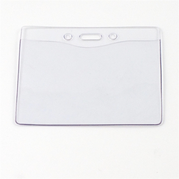 Clear vinyl badge holder, horizontal top load with slot and holes.... from ASI 47204 CredentialExpress / CredentialExpress