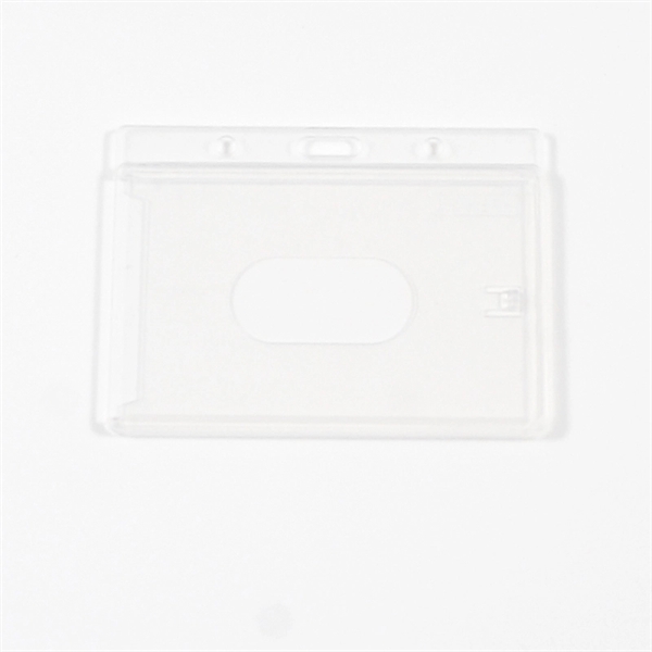 Clear hard plastic badge holder horizontal side load with slot and... from ASI 47204 CredentialExpress / CredentialExpress