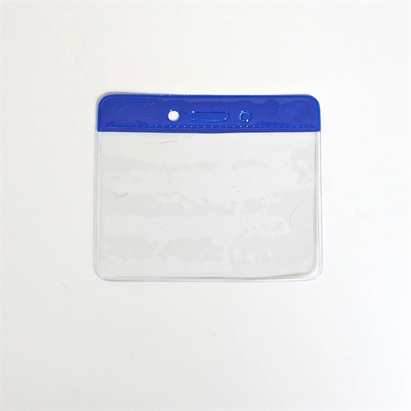 Clear vinyl badge holder horizontal side load with slot and chain... from ASI 47204 CredentialExpress / CredentialExpress